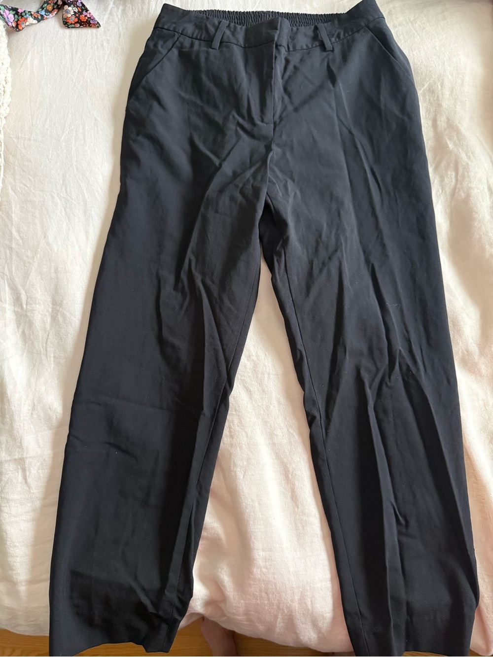 Quince Black Straight-Leg Italian Wool Trousers